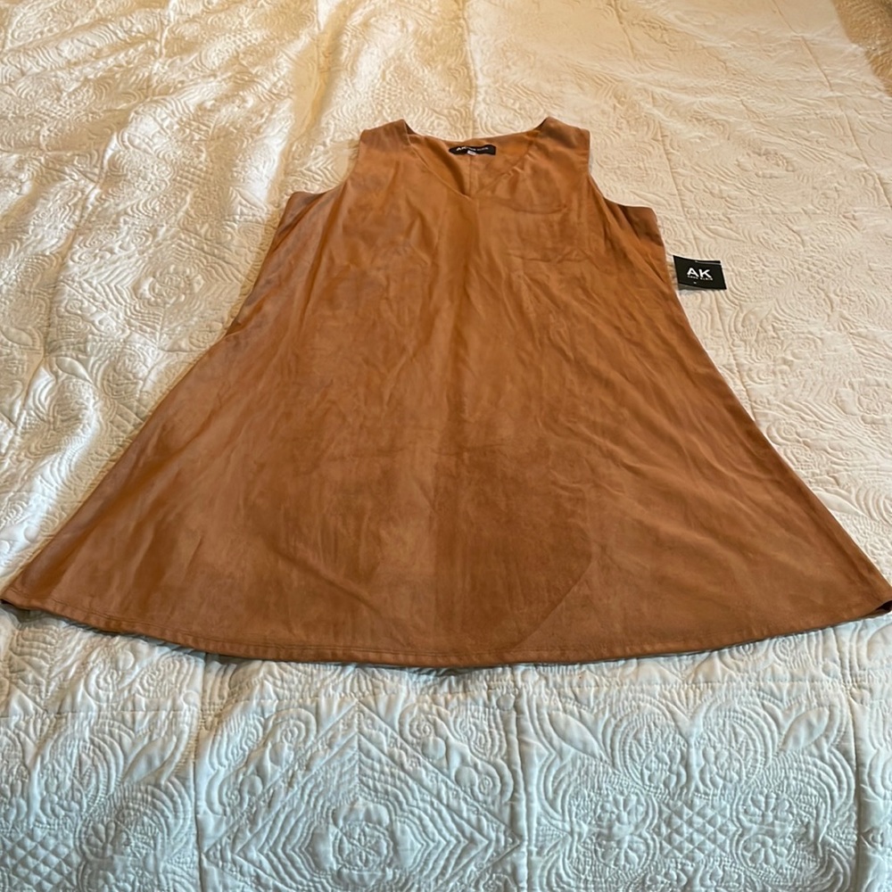 Anne Klein, Faux Seude Dress- Brown, Size Large NWT - Picture 1 of 5